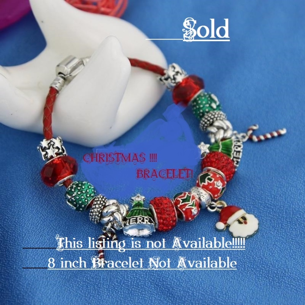 Christmas European Charms W Leather Bracelet