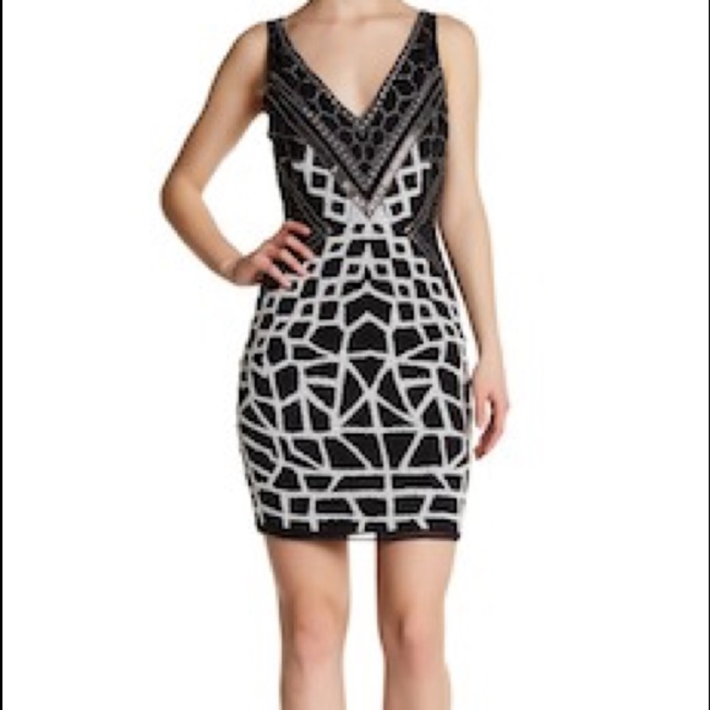 Lotus Threads - V-Neck Embellished Shift Dress