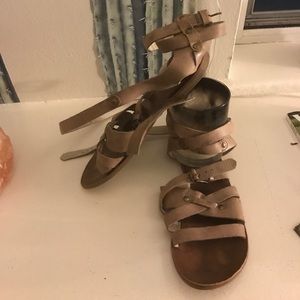 Beige strappy sandals