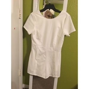 Fashion Nova white nurse romper
