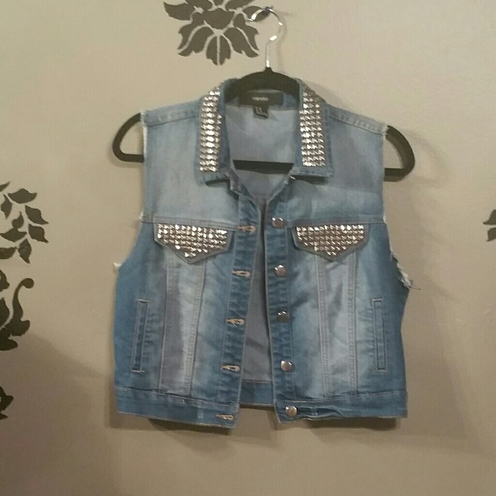 Studded Jean Vest