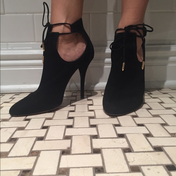 Aquazzura Shoes - SALE Aquazzura black suede booties size 36.5