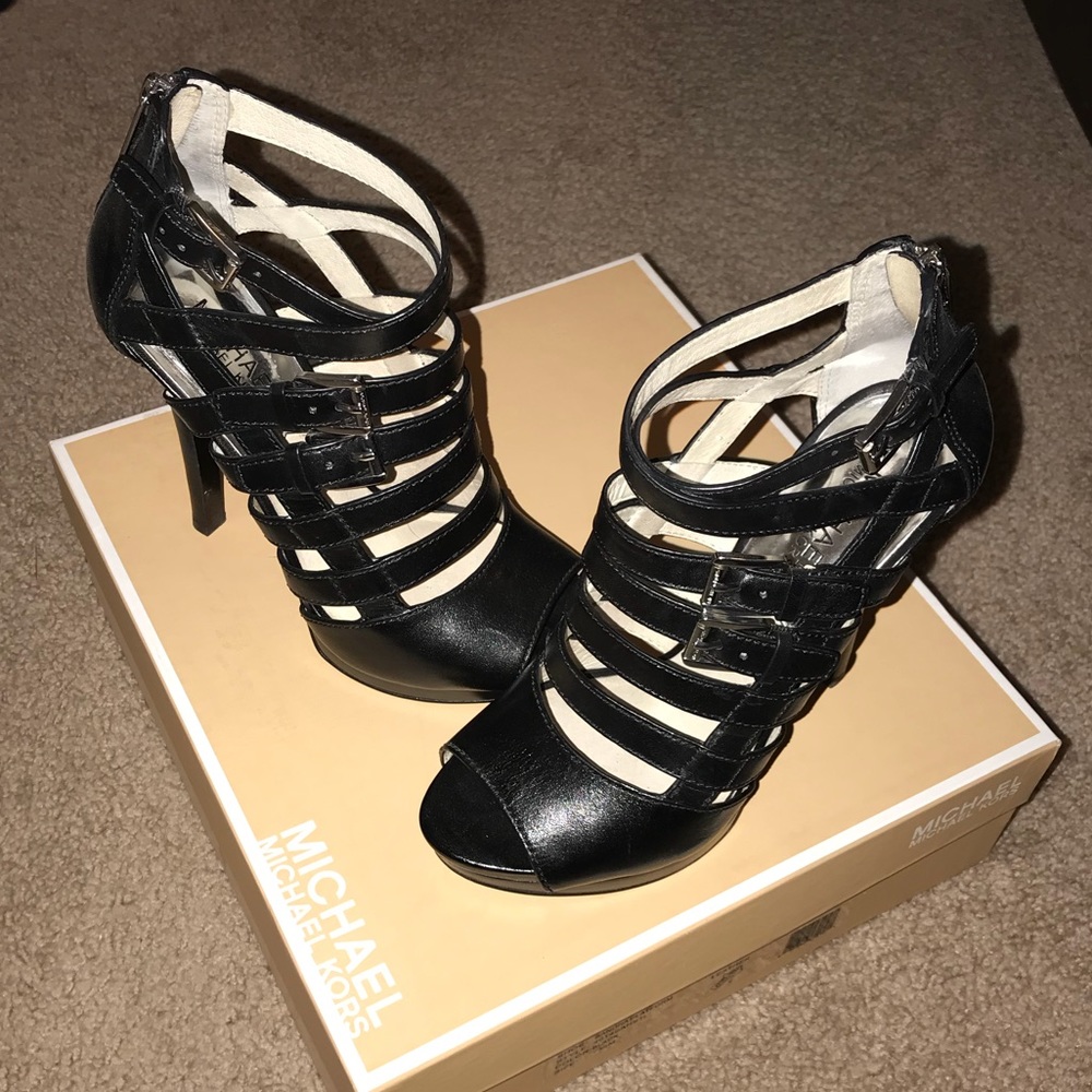 Black Micheal Kors Platform Heels