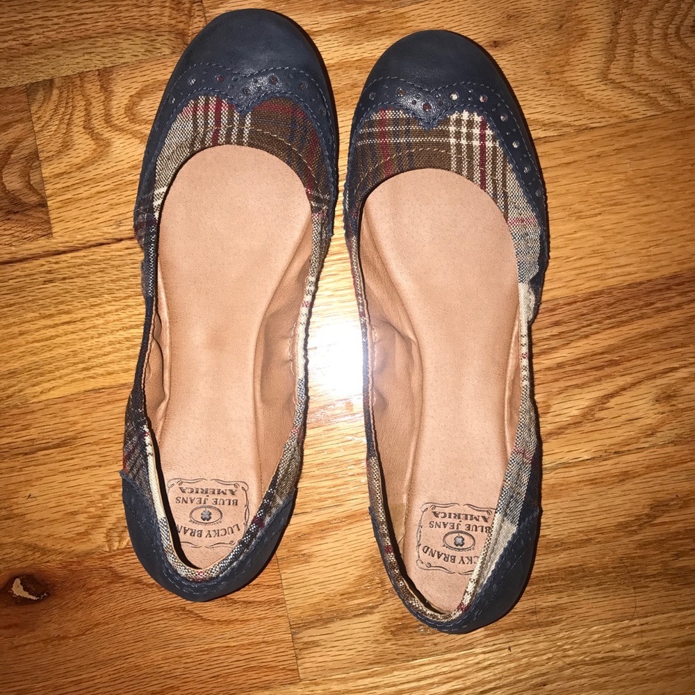 Navy and red lucky brand flats size 10