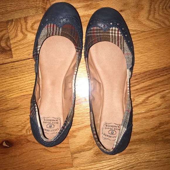 Navy and red lucky brand flats size 10 - Picture 1 of 4