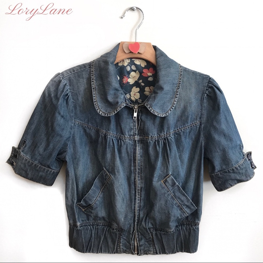 FOREVER 21 SHORT SLEEVE JEAN JACKET Size S