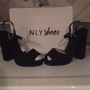 NLY Shoes Black Suede High Heeled Shoes