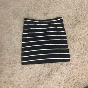 Black & White Striped Mini Skirt