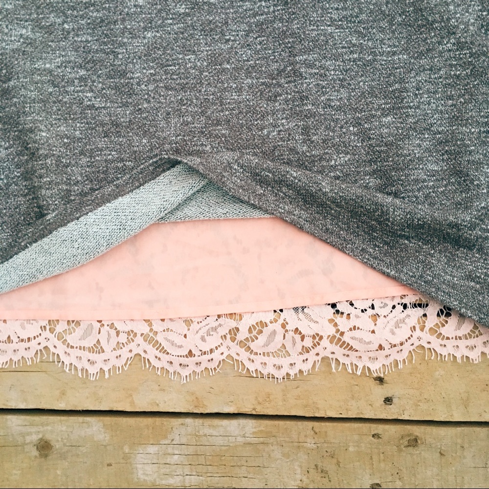 Market & Spruce Stitch Fix Gray Pink Lace XL 3X - Picture 5 of 7
