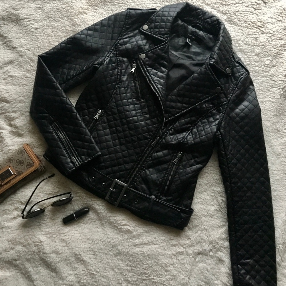 Forever 21 Faux Leather Quilted Jacket