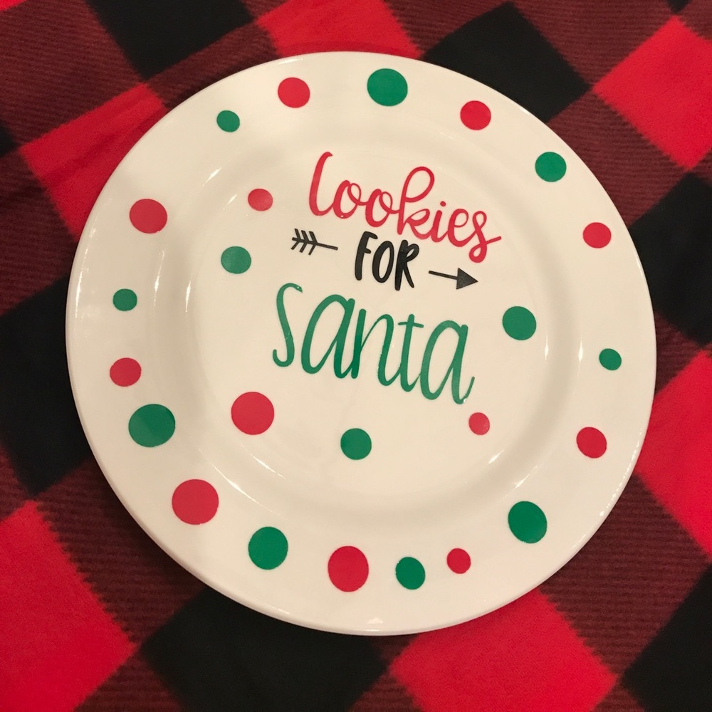 Cookies for santa plate