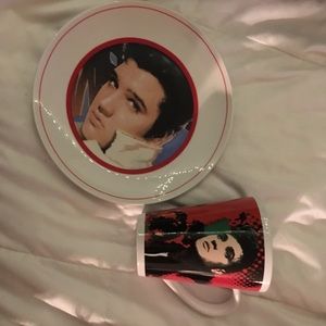 elvis mug and plate set