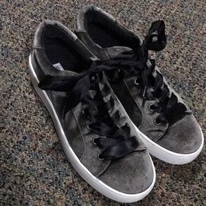Steve Madden Platform Velvet Sneakers