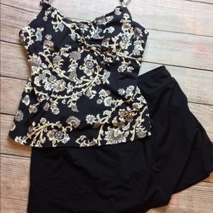 Lands End Tankini with Swim skirt