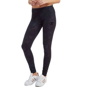 Womens Adidas originals Blue Camo leggings MEDIUM