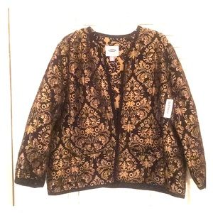 Plus size Gold and Black Jacquard Jacket