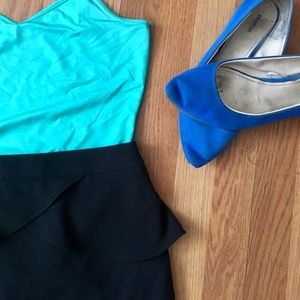 EXPRESS Black Peplum Pencil Skirt