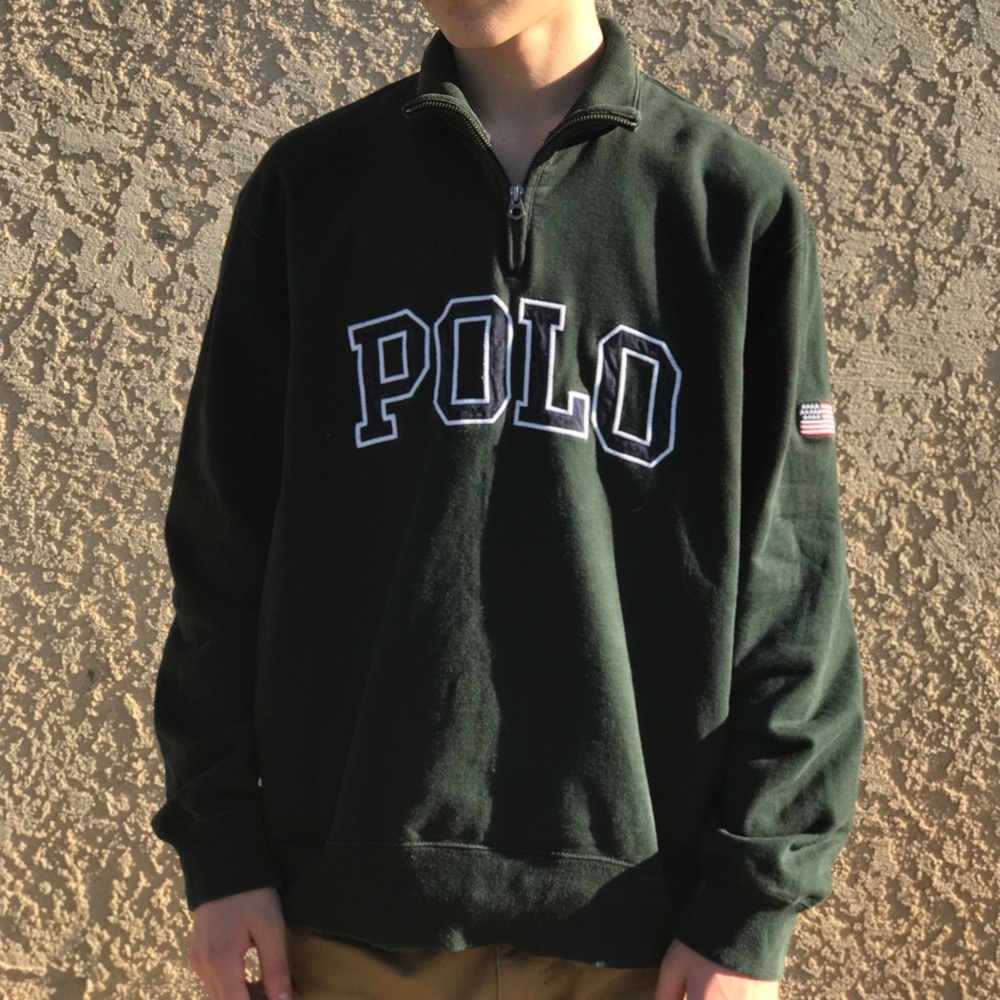 90s Vintage Ralph Lauren Polo Quarter Zip Up