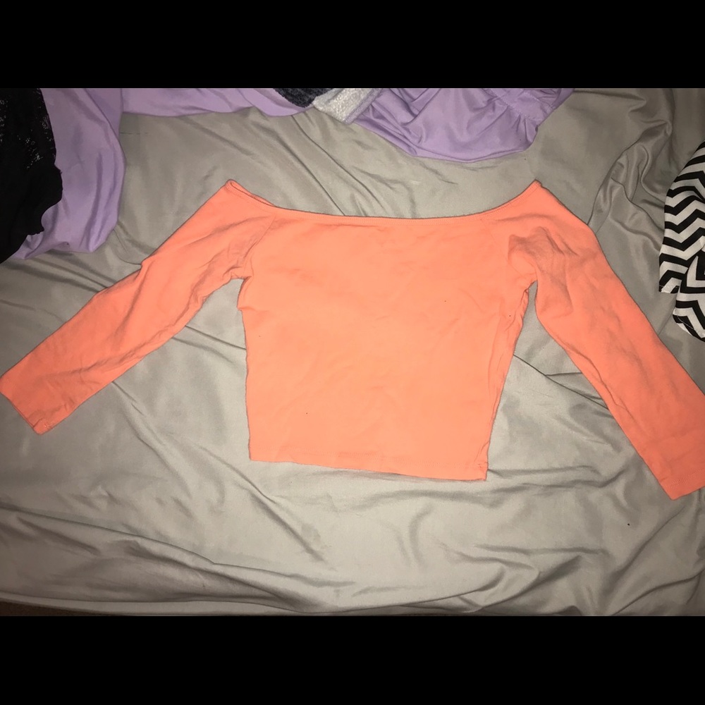 Off the shoulder coral crop top