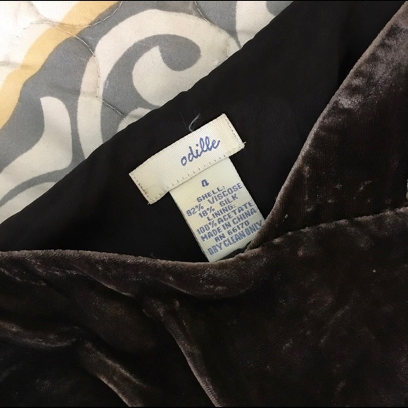 Anthro Odille Mocha Velvet Cocktail Dress - Picture 5 of 5