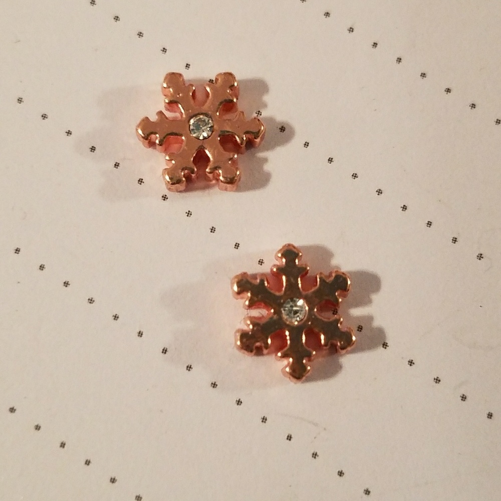 Origami Owl Snowflake Charms - Set of 2