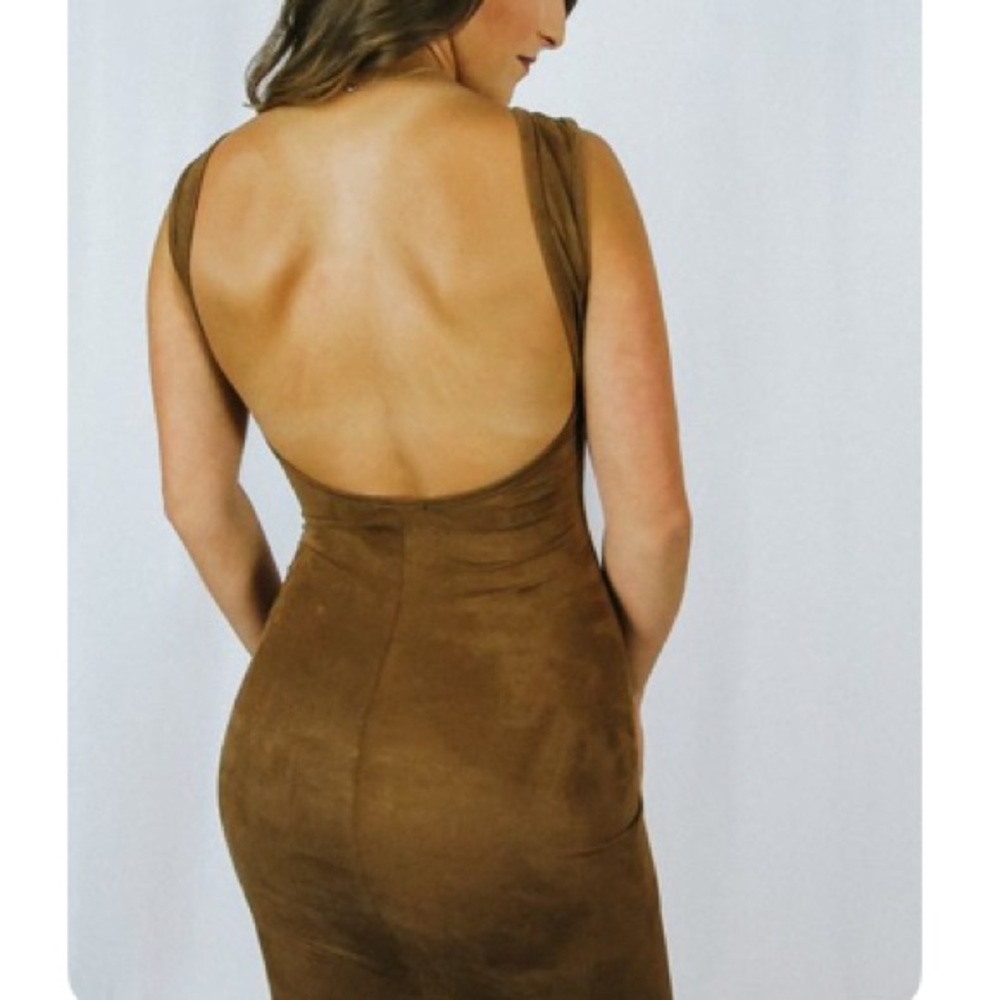 Scoop back suede cocktail dress BRAND NEW