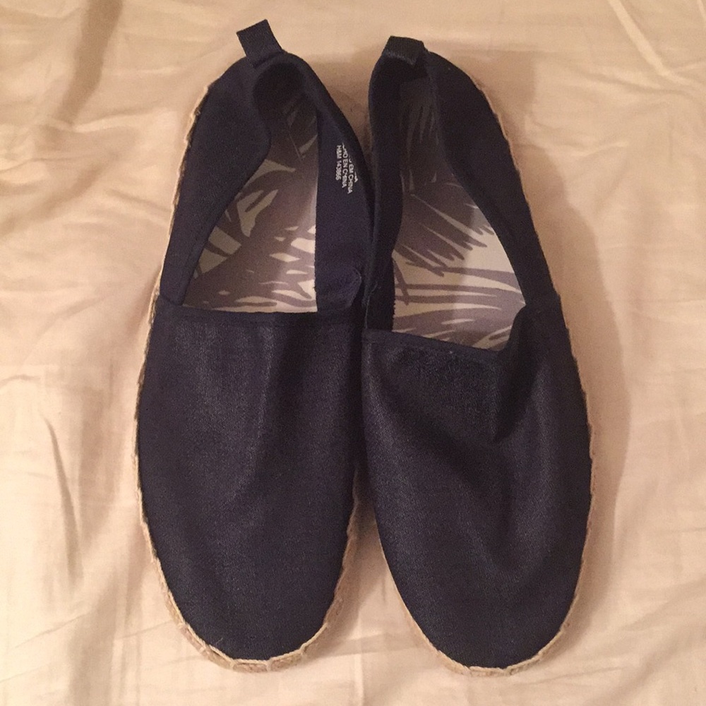 H&M 9 Navy Blue Espadrilles Slip-on Boat Shoes