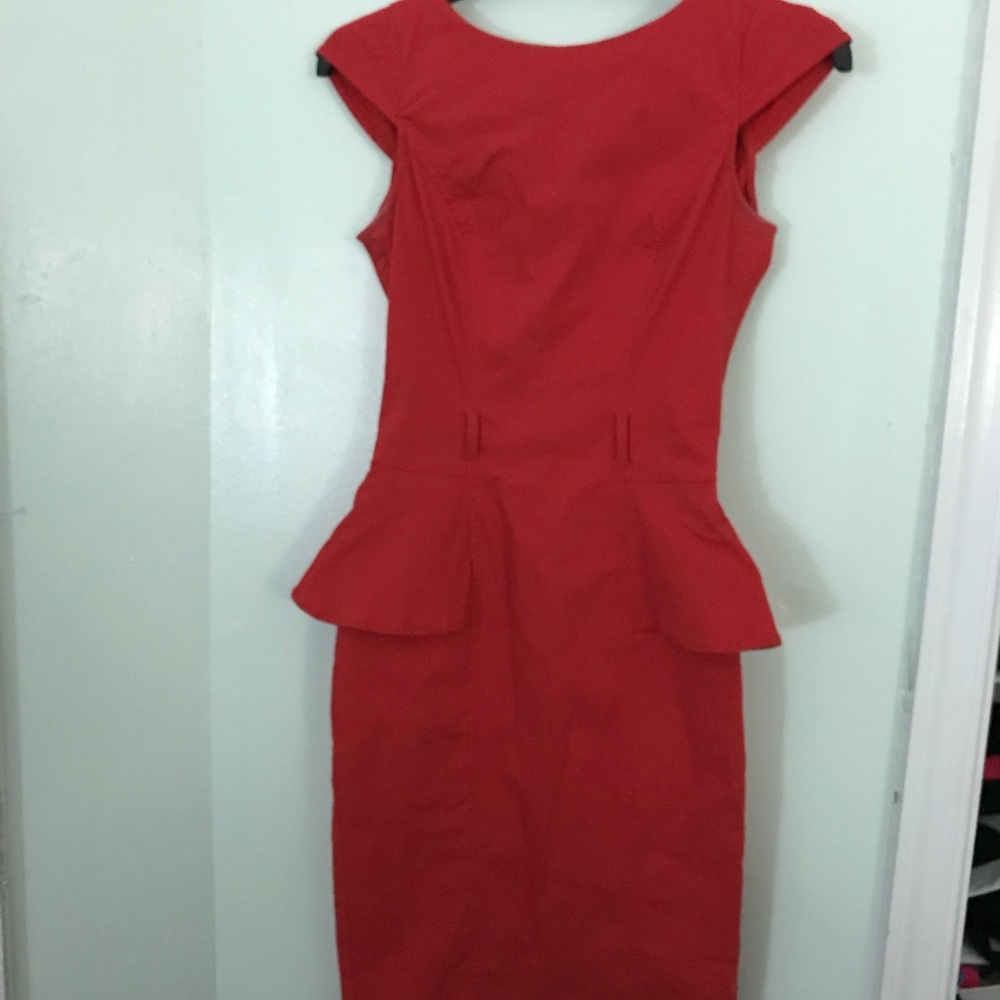 Red Tight Peplum Dress