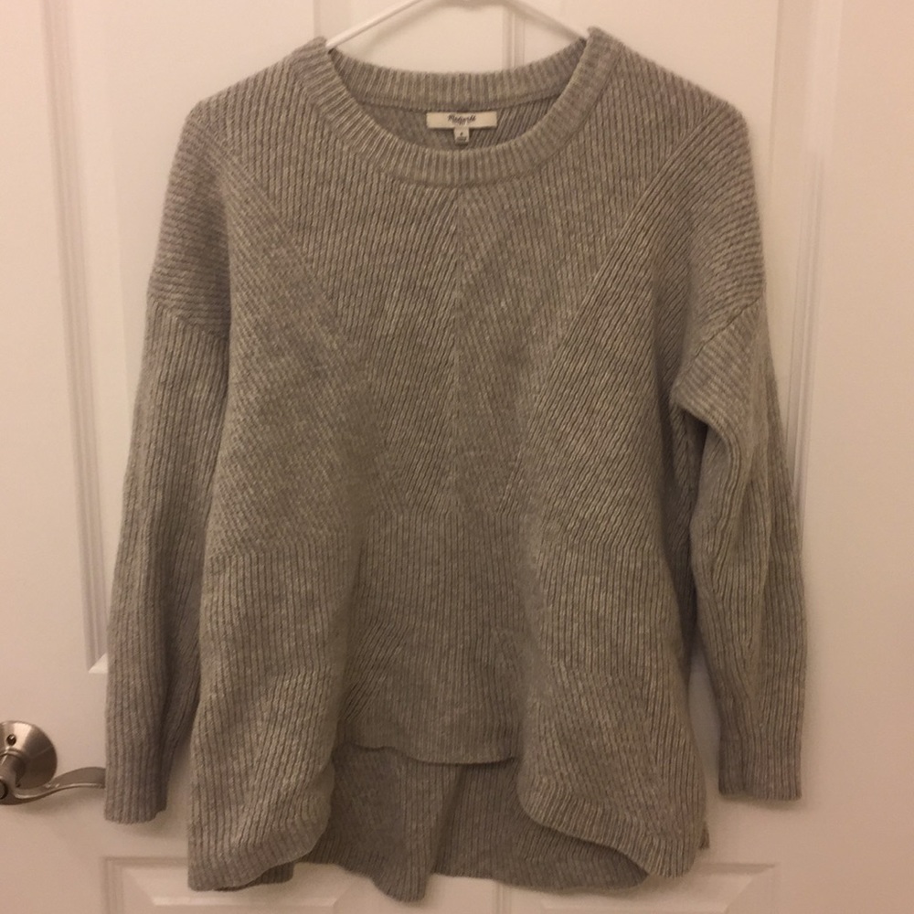 Madewell grey 100% merino wool sweater size small