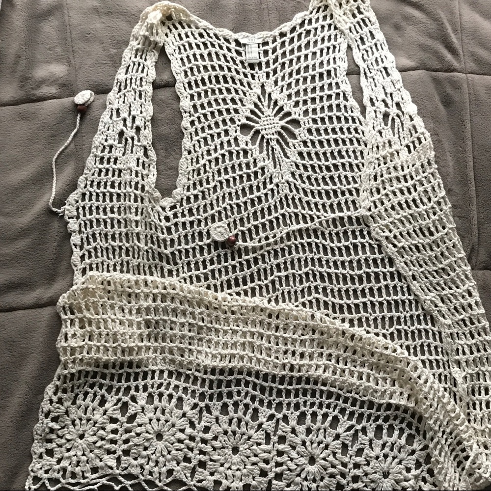 Forever 21 Crochet Maxi Length Cardigan