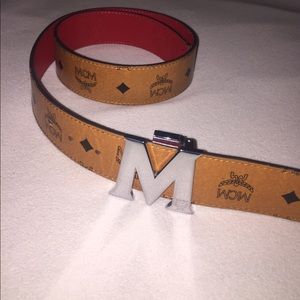 MCM belt (reversible) cognac/red