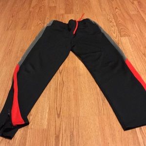 Boys Lands end athletic pants black, grey, & red