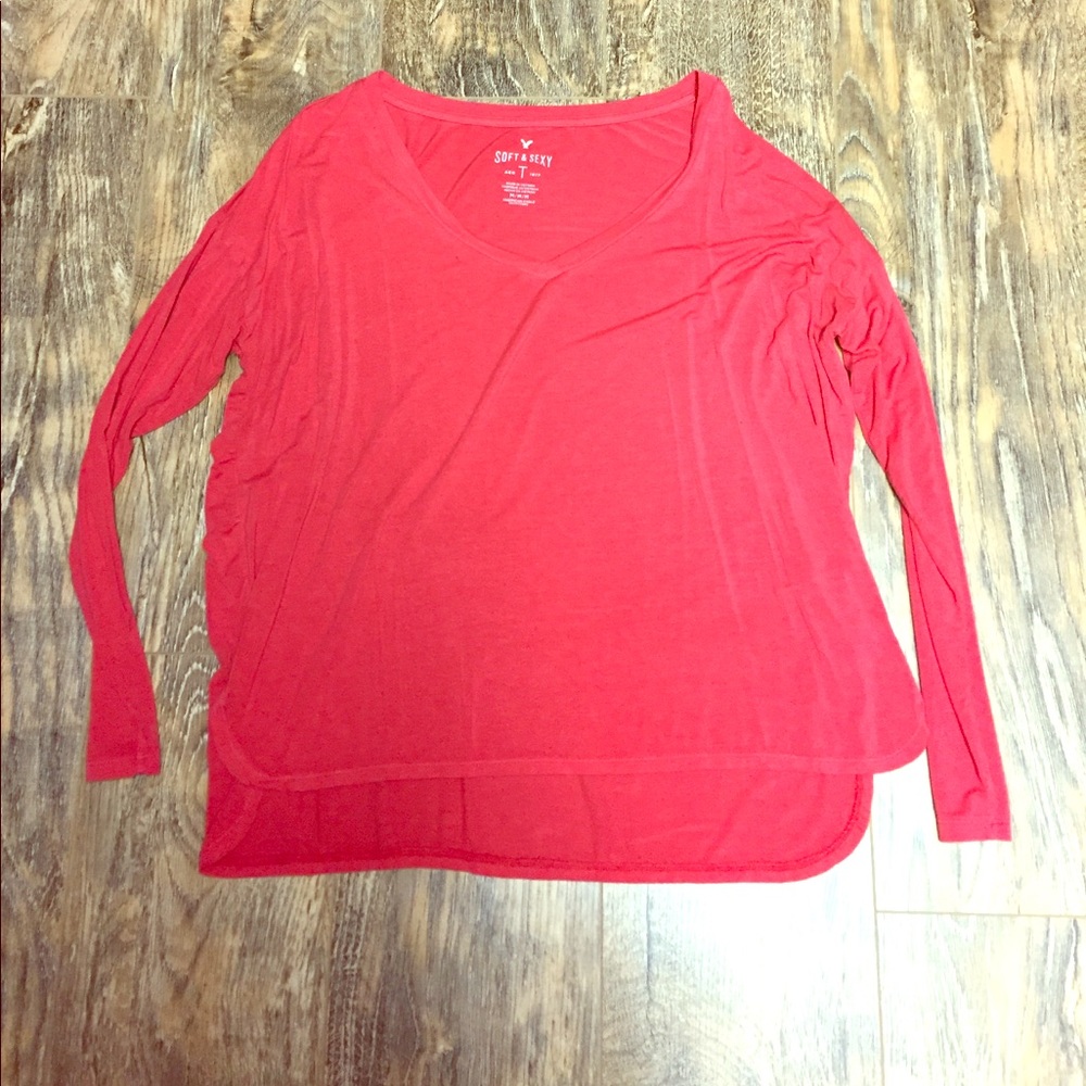 High-low Long sleeve soft and sexy tee