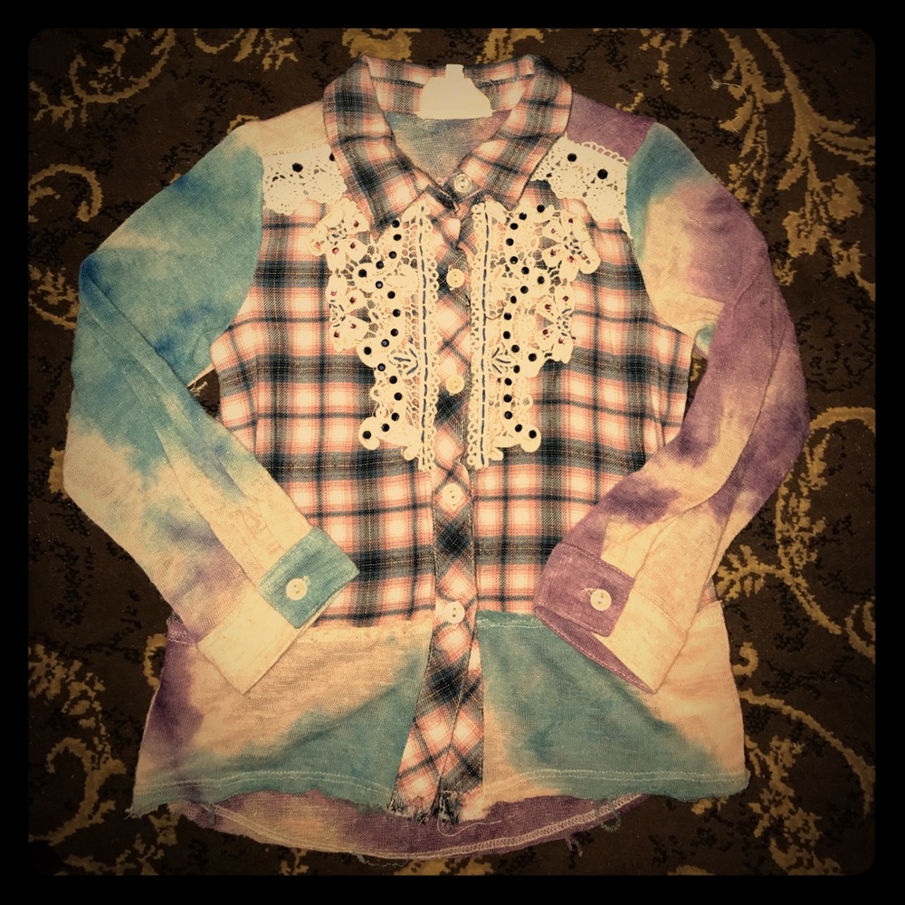 Hannah Banana Girls Button Up Shirt