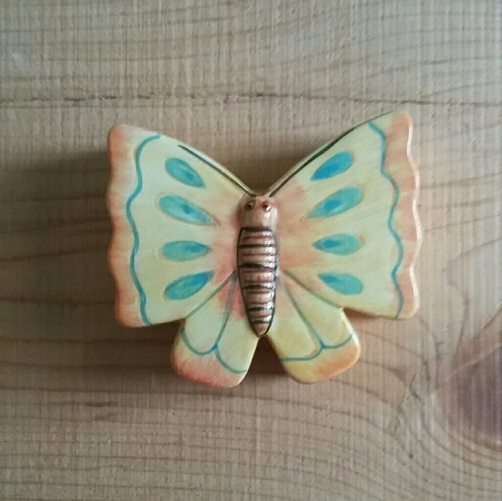 Handpainted Ceramic Butterfly trinket boxes