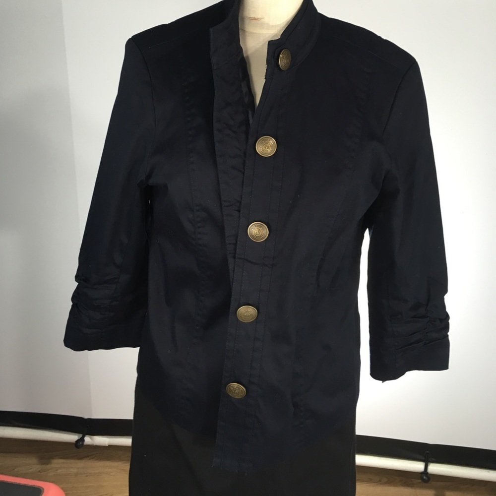 Christopher & Banks navy w buttons gold jacket L