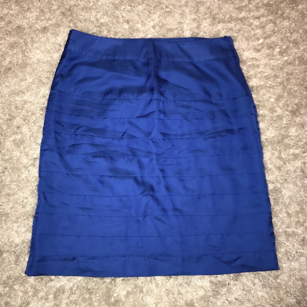 CALVIN KLEIN Royal Blue Tiered Midi Skirt Sz 8