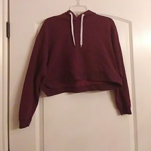 Maroon cropped hoodie