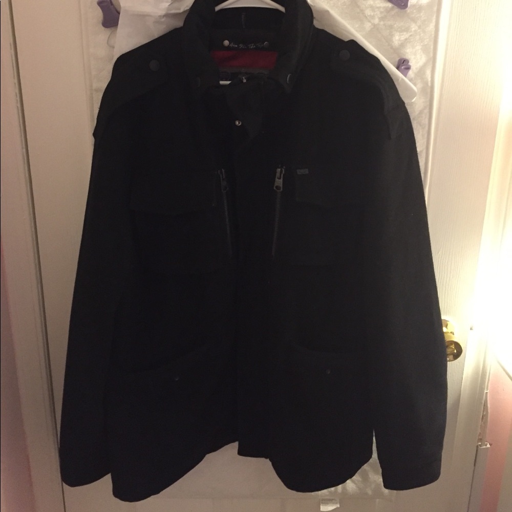 Men’s  black Buffalo wool coat