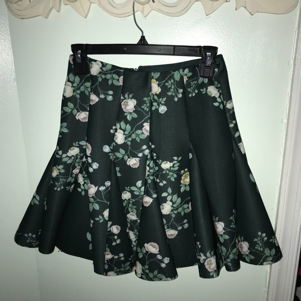 Green Floral Skirt