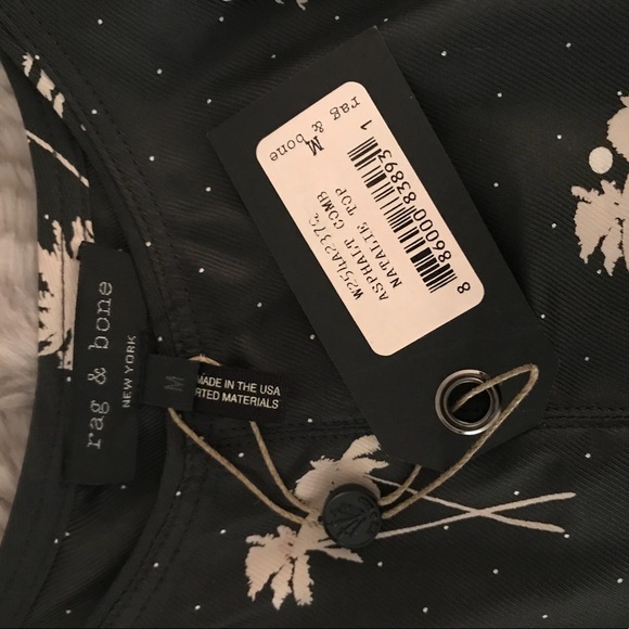 New Rag & Bone Natalie Silk Palm Tree Top - Picture 3 of 3