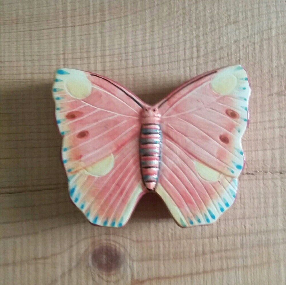 Ceramic Butterfly Trinket Box