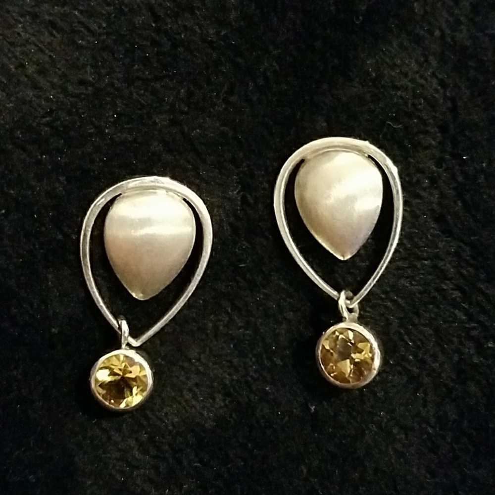 Sterling Silver and topaz stud earrings