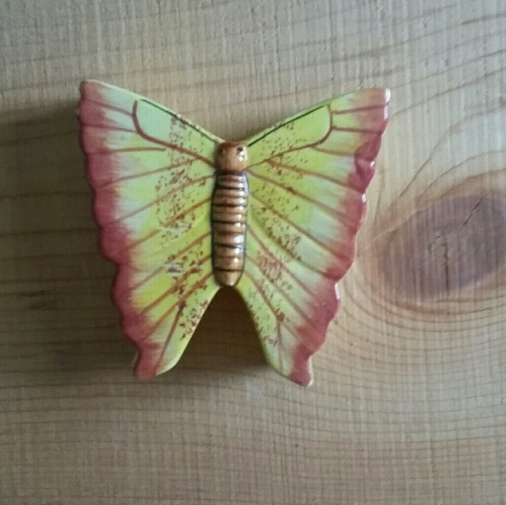 Ceramic Butterfly Trinket Box