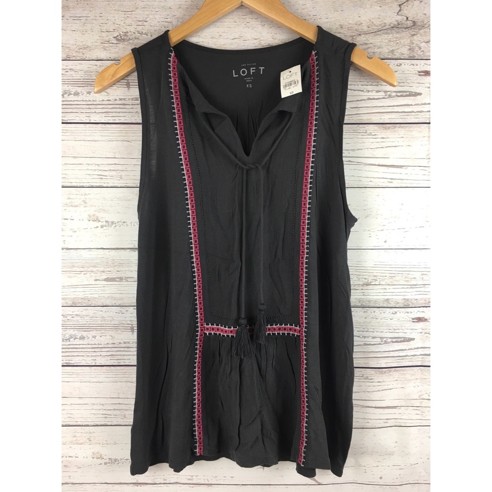 NWT Ann Taylor Loft Tassel Tank Sz XS