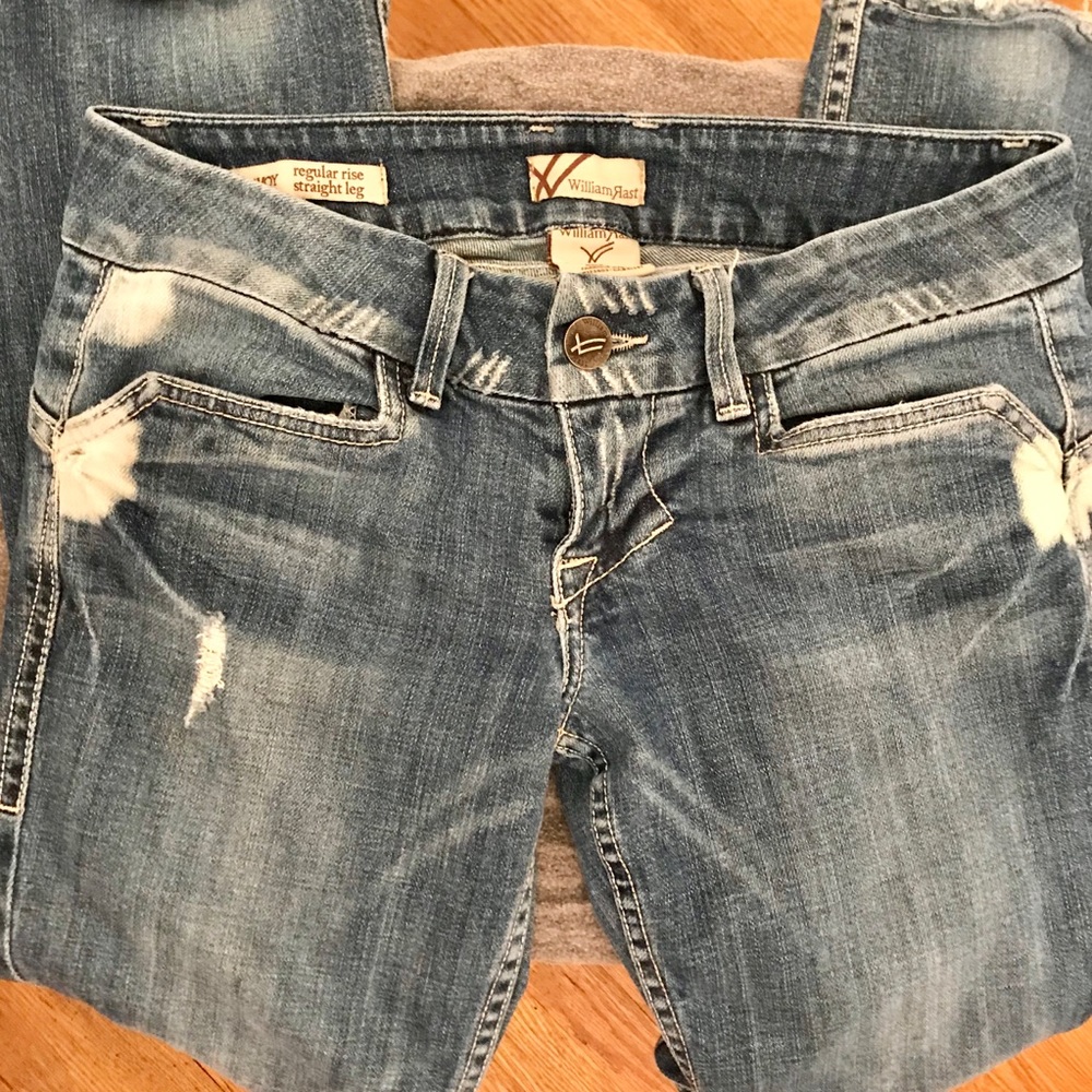 William Rast Savoy Straight Leg Distressed Jeans