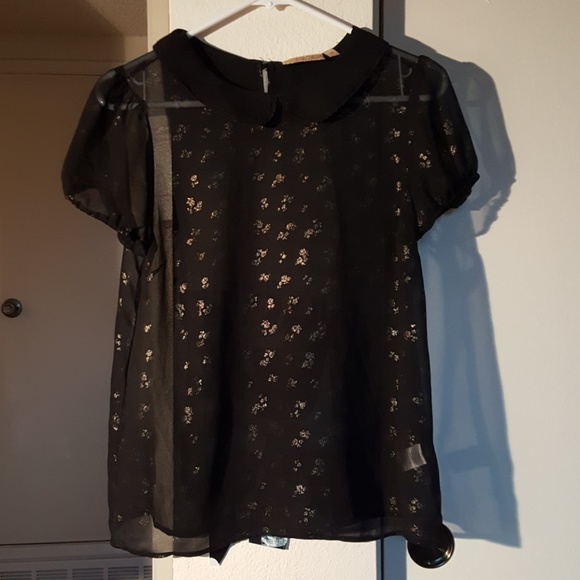 Translucent Peter Pan Collared Blouse - Picture 1 of 3