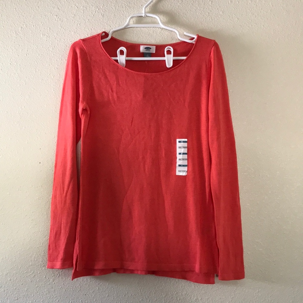 Old navy salmon color knit long sleeve top