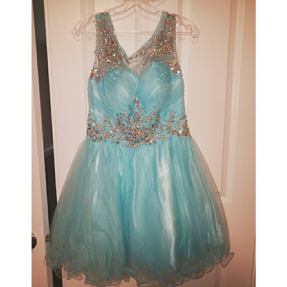 Embellished Light Blue Formal Dress