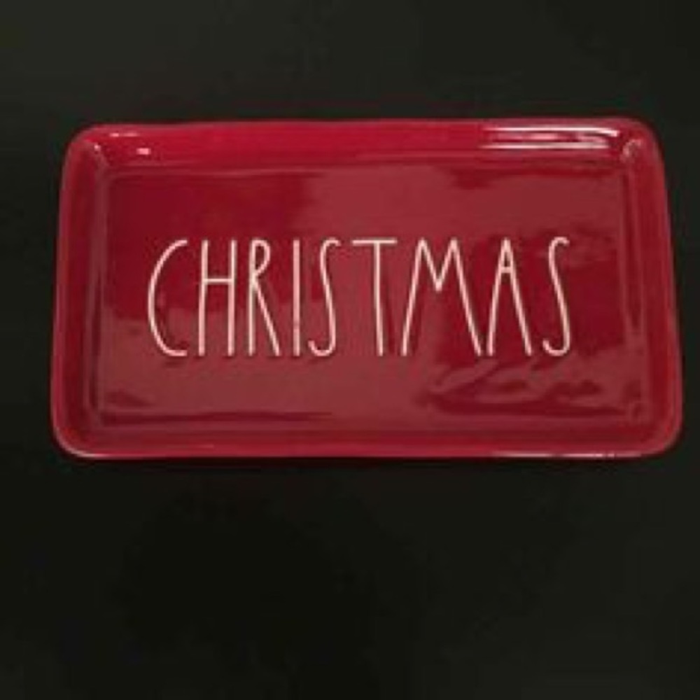 Rae Dunn rare red Christmas Tray